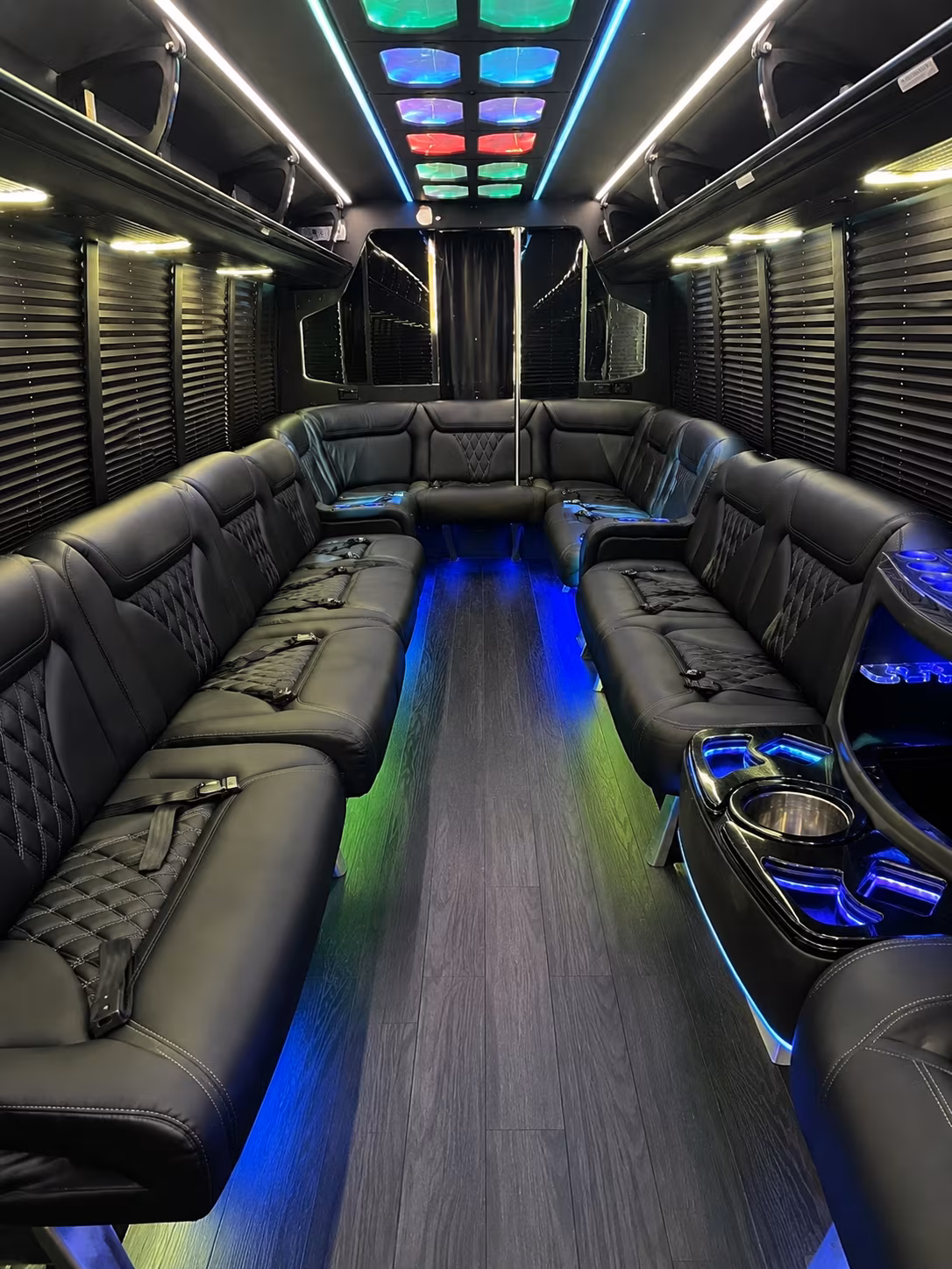 providence 20 passenger party bus interior